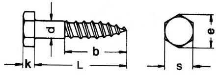 Hex Head Coach Screws Stainless Steel