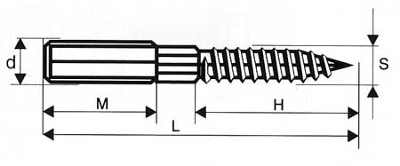 Hanger Bolts Woodscrew/Metal Thread